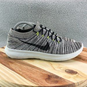 Nike Free RN Motion Flyknit Running Shoe Oreo Black Gray Men's Sz 10